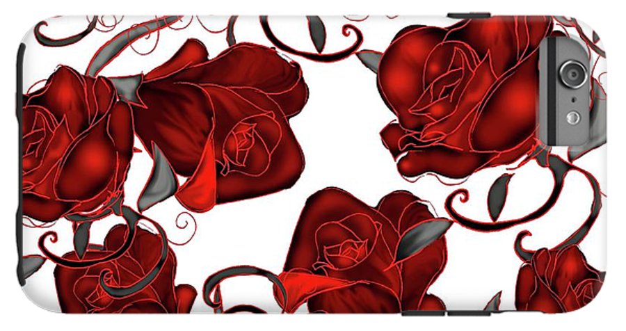 Red Roses on White - Phone Case