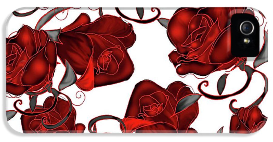 Red Roses on White - Phone Case