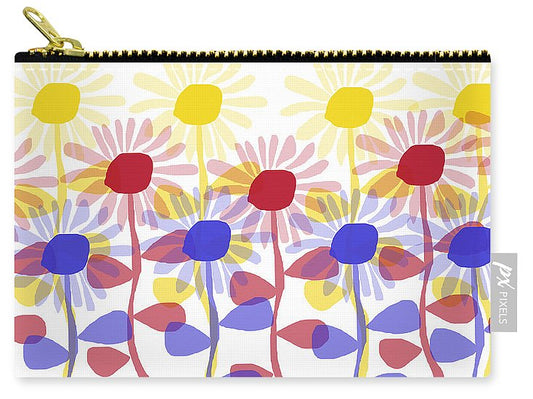 Red Yellow and Blue Sunflowers - Carry-All Pouch
