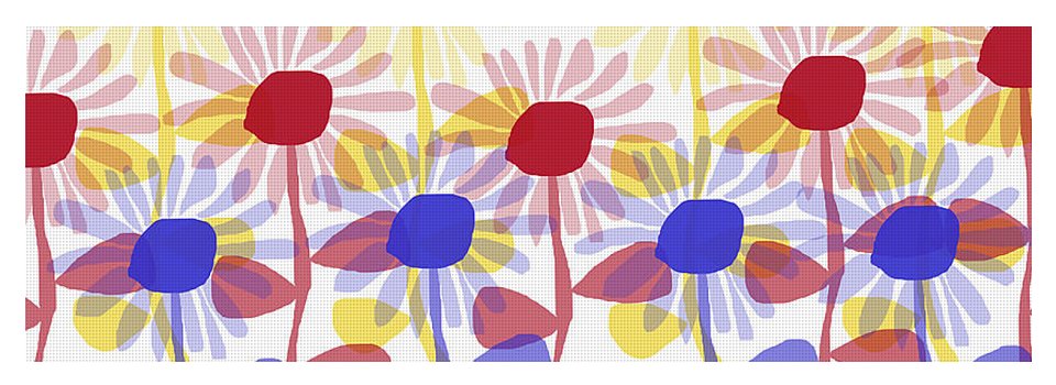 Red Yellow and Blue Sunflowers - Yoga Mat