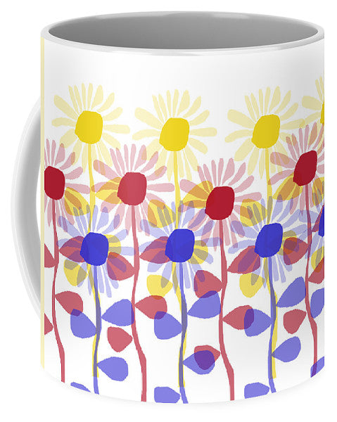 Red Yellow and Blue Sunflowers - Mug