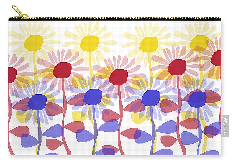 Red Yellow and Blue Sunflowers - Carry-All Pouch