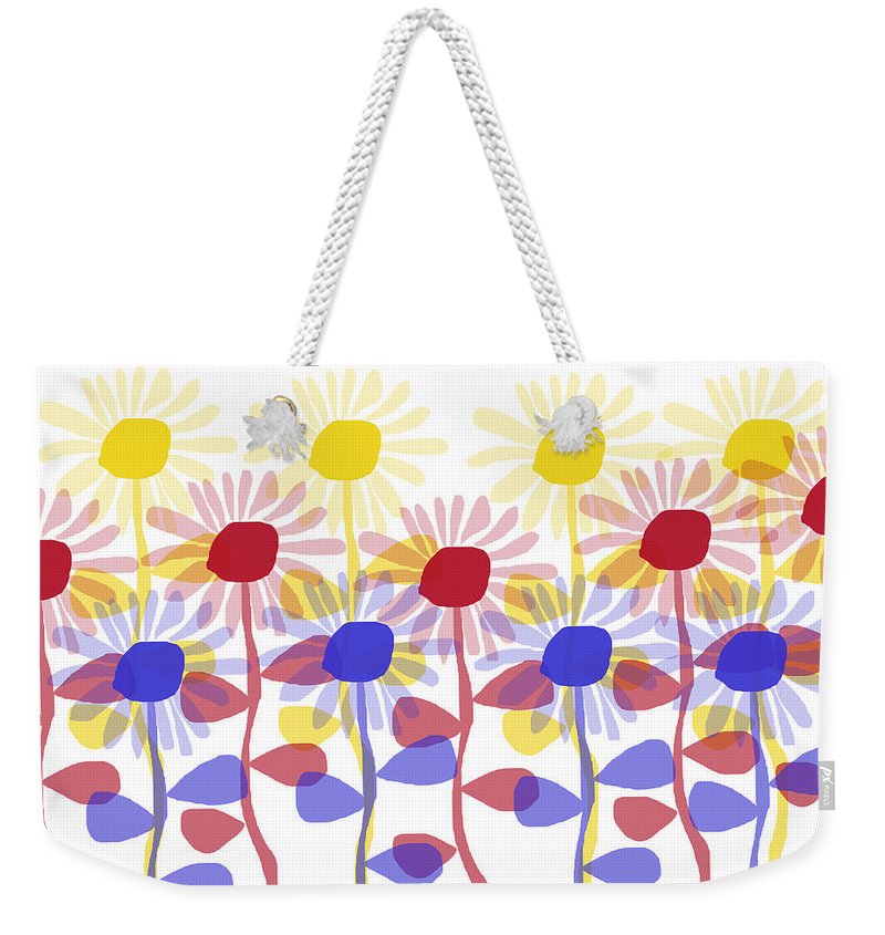 Red Yellow and Blue Sunflowers - Weekender Tote Bag