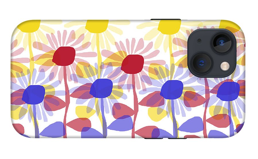 Red Yellow and Blue Sunflowers - Phone Case