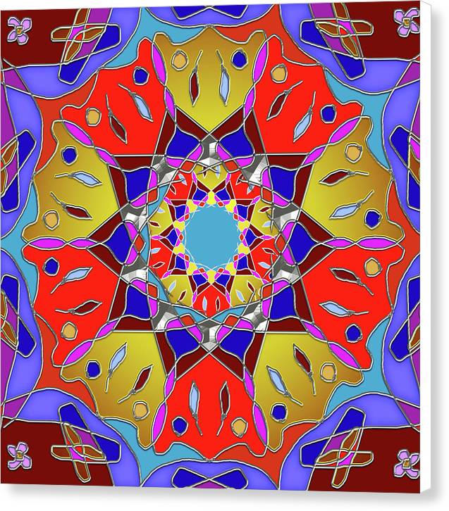 Red Yellow Blue Mandala - Canvas Print