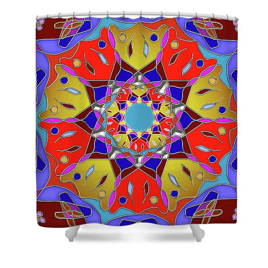 Red Yellow Blue Mandala - Shower Curtain