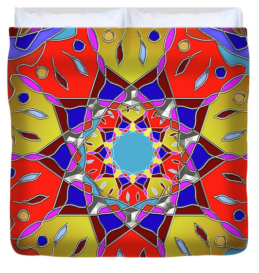 Red Yellow Blue Mandala - Duvet Cover