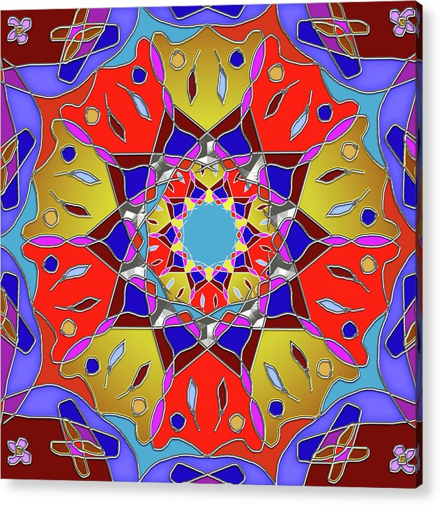 Red Yellow Blue Mandala - Acrylic Print