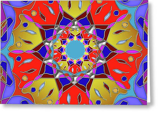 Red Yellow Blue Mandala - Greeting Card