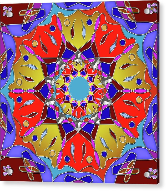 Red Yellow Blue Mandala - Acrylic Print