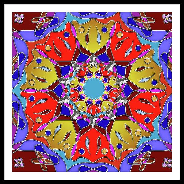 Red Yellow Blue Mandala - Framed Print