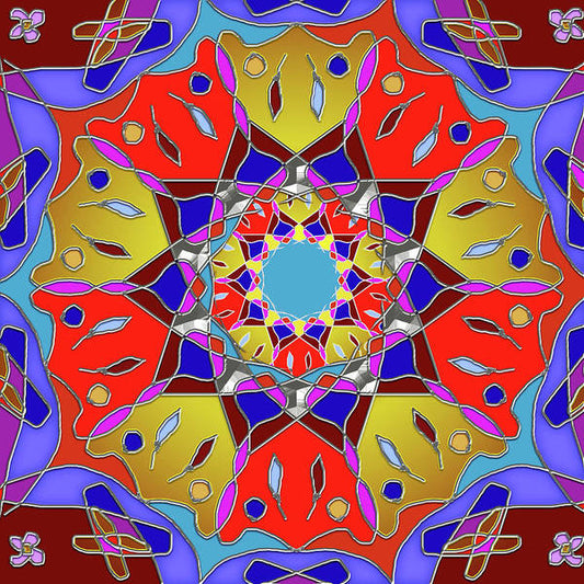 Red Yellow Blue Mandala - Art Print