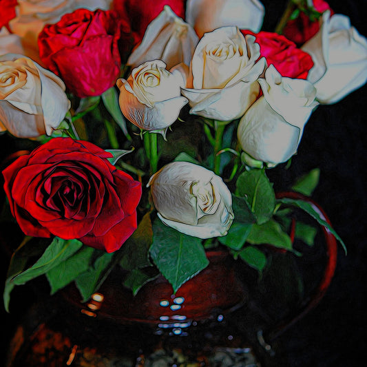 Red and White Roses Collection 2 Digital Image Download