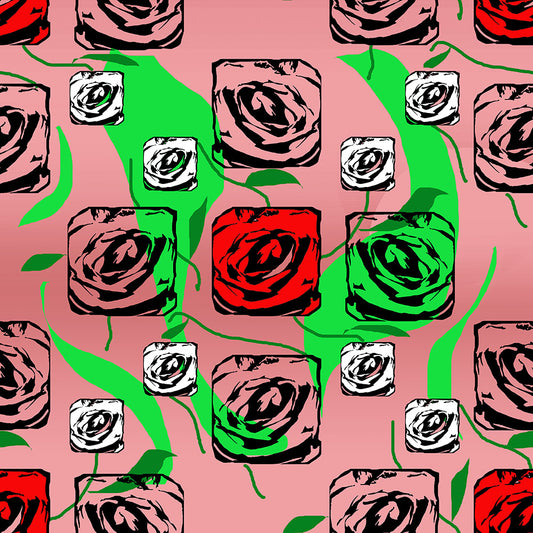 Red and White Roses Pattern Digital Image Download