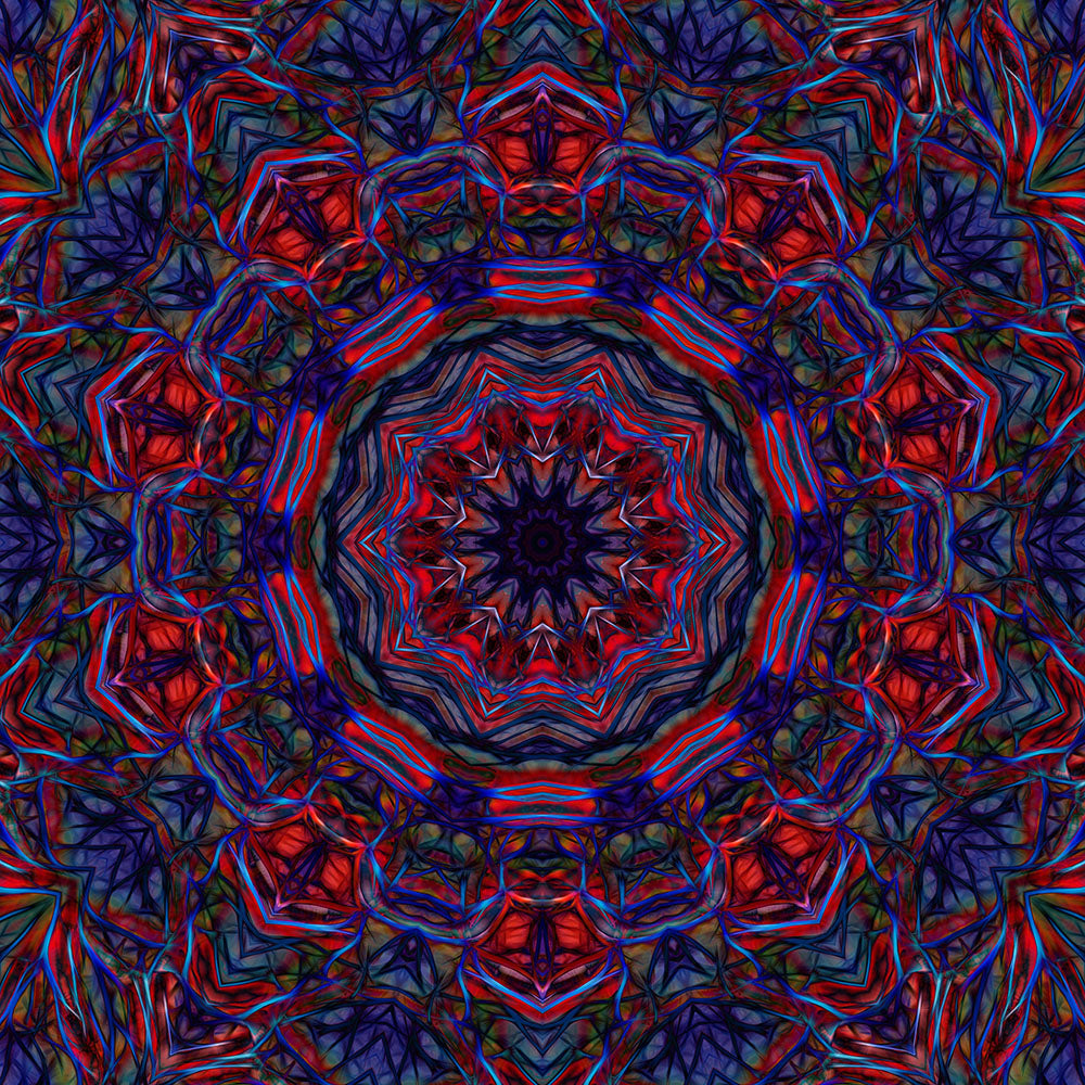 Red Blue Kaleidoscope Digital Image Download