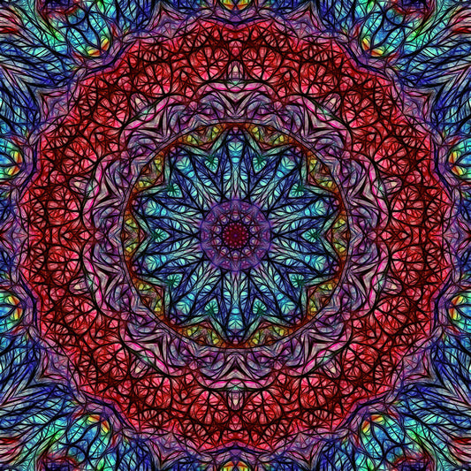 Red Blue Kaleidoscope 2 Digital Image Download