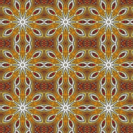 Red Gold Flower Kaleidoscope Digital Image Download