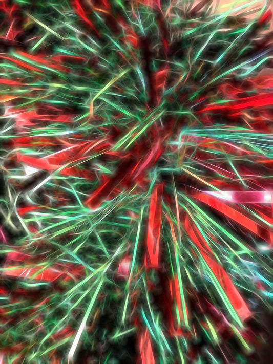 Red Green Christmas Garland Digital Image Download