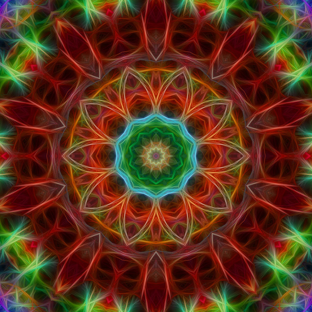 Red Green Kaleidoscope Digital Image Download