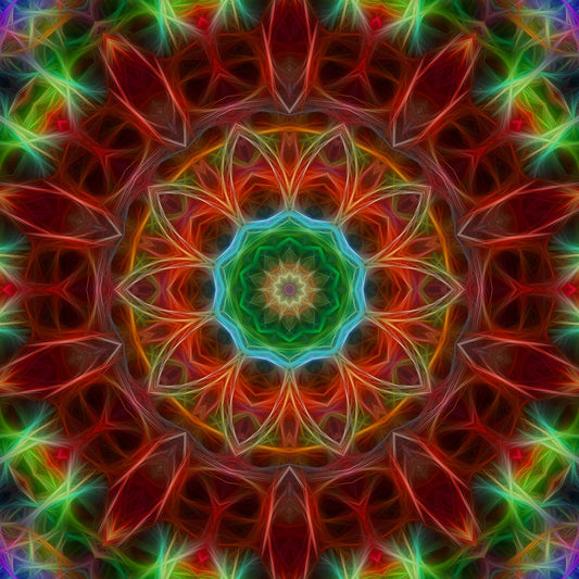 Red Green Kaleidoscope Digital Image Download