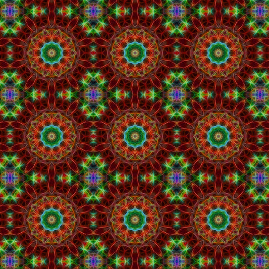 Red Green Kaleidoscope Digital Image Download