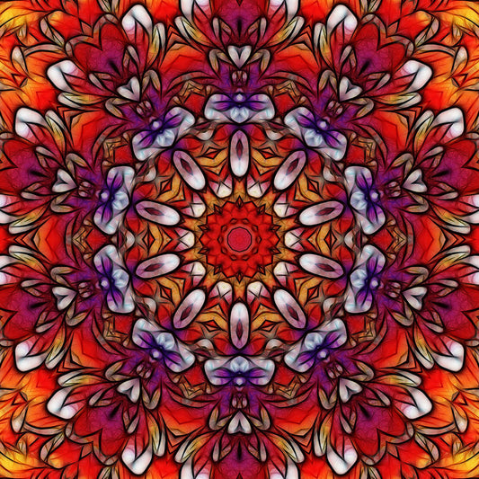 Red Orange Purple Kaleidoscope digital Image Download