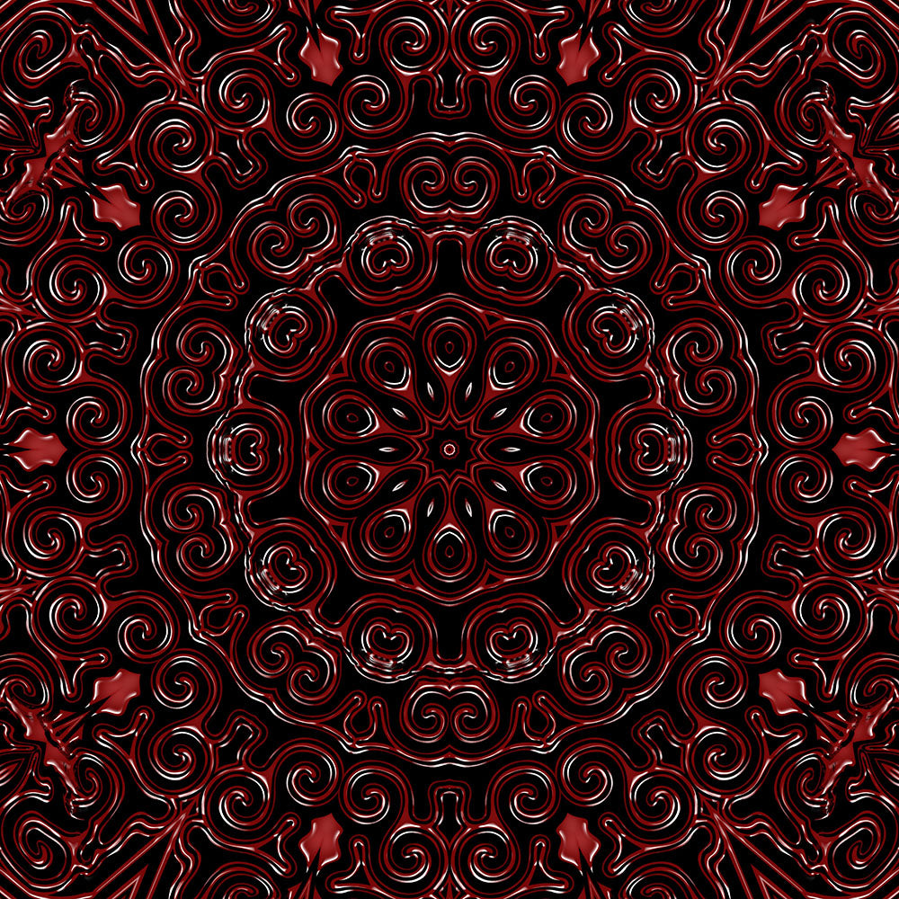 Red Swirls Kaleidoscope Digital Image Download