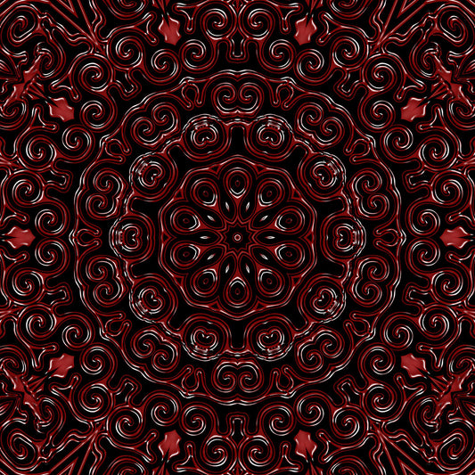 Red Swirls Kaleidoscope Digital Image Download