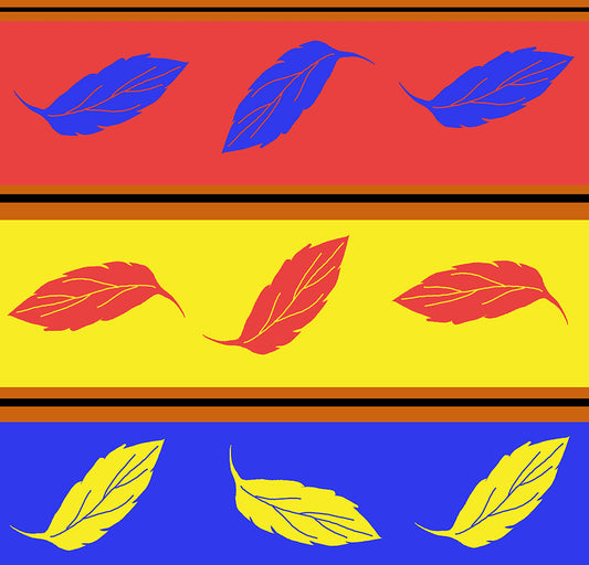 Red Yellow and Blue Leaf Stripes Digital Image Download