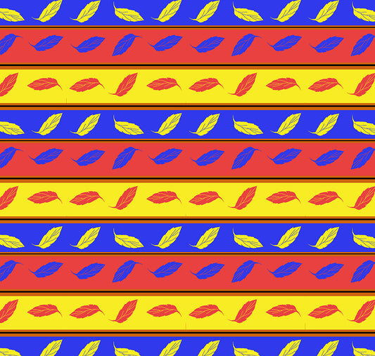 Red Yellow Blue Leaves Stripes Digital Image Download