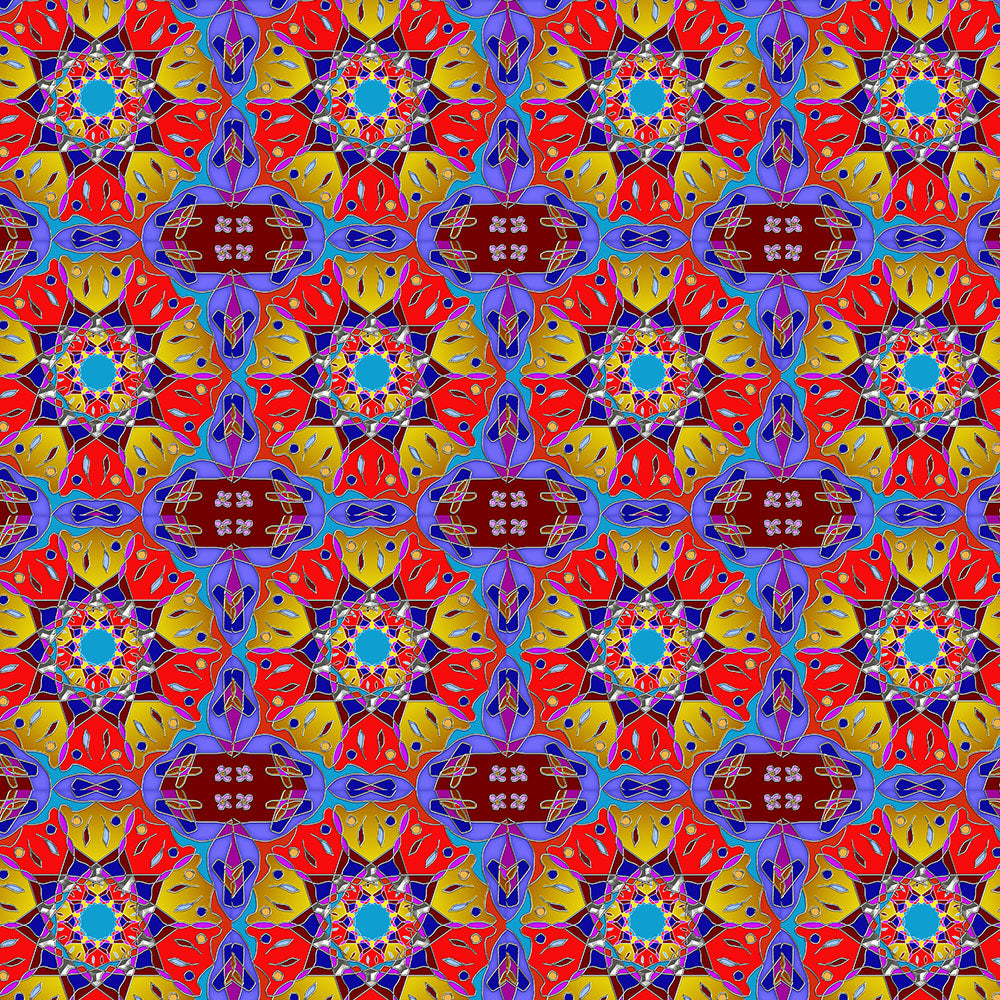 Red Yellow Blue Mandala Digital Image Download