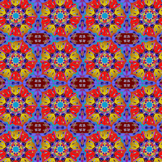 Red Yellow Blue Mandala Digital Image Download