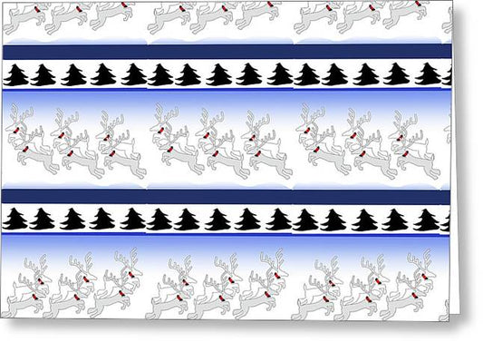 Reindeer Sweater Pattern - Greeting Card