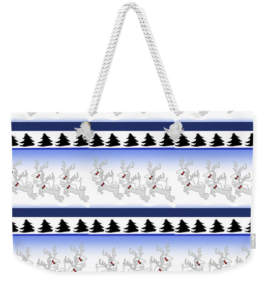 Reindeer Sweater Pattern - Weekender Tote Bag