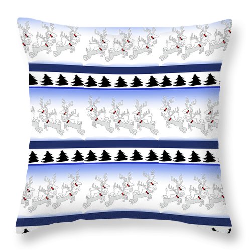 Reindeer Sweater Pattern - Throw Pillow