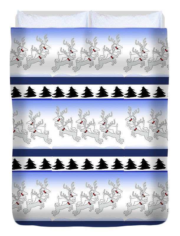 Reindeer Sweater Pattern - Duvet Cover