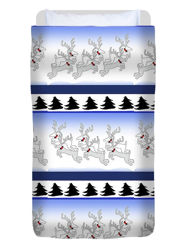 Reindeer Sweater Pattern - Duvet Cover