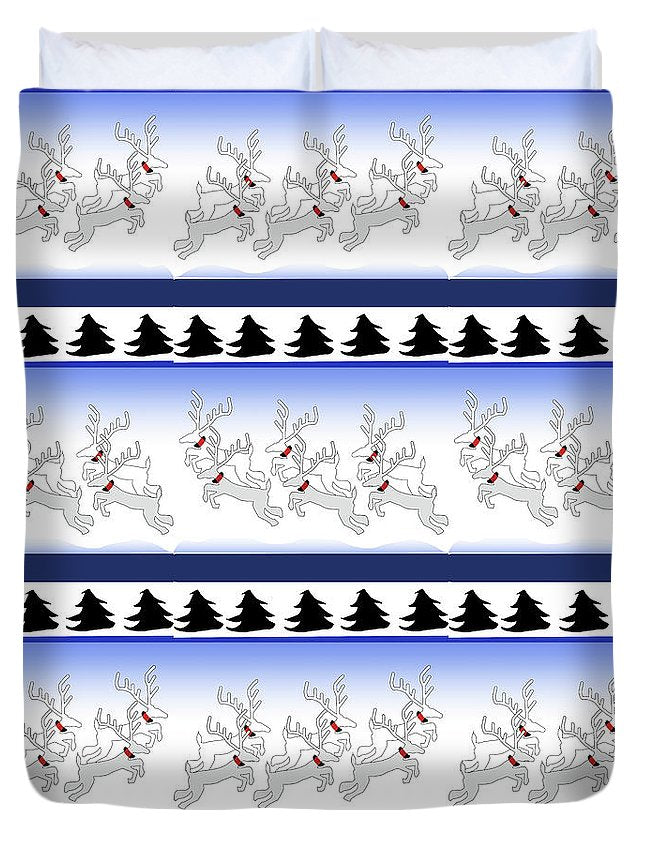 Reindeer Sweater Pattern - Duvet Cover