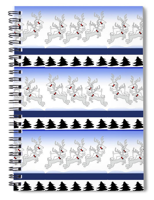 Reindeer Sweater Pattern - Spiral Notebook