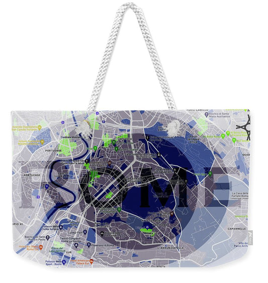 Rome Map Art - Weekender Tote Bag