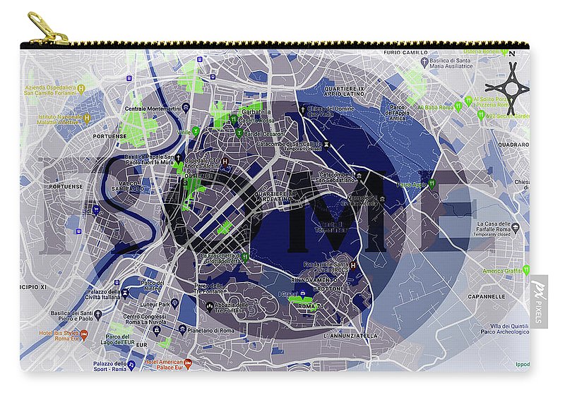 Rome Map Art - Carry-All Pouch