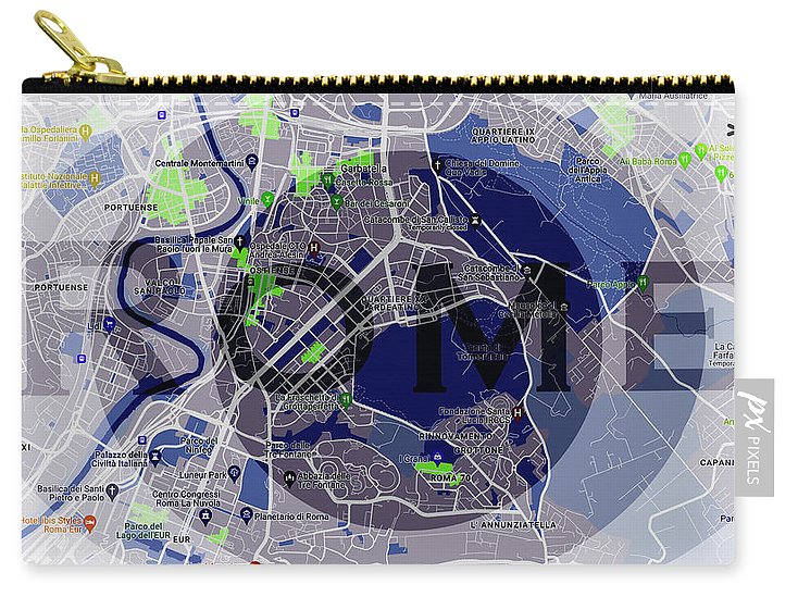 Rome Map Art - Carry-All Pouch