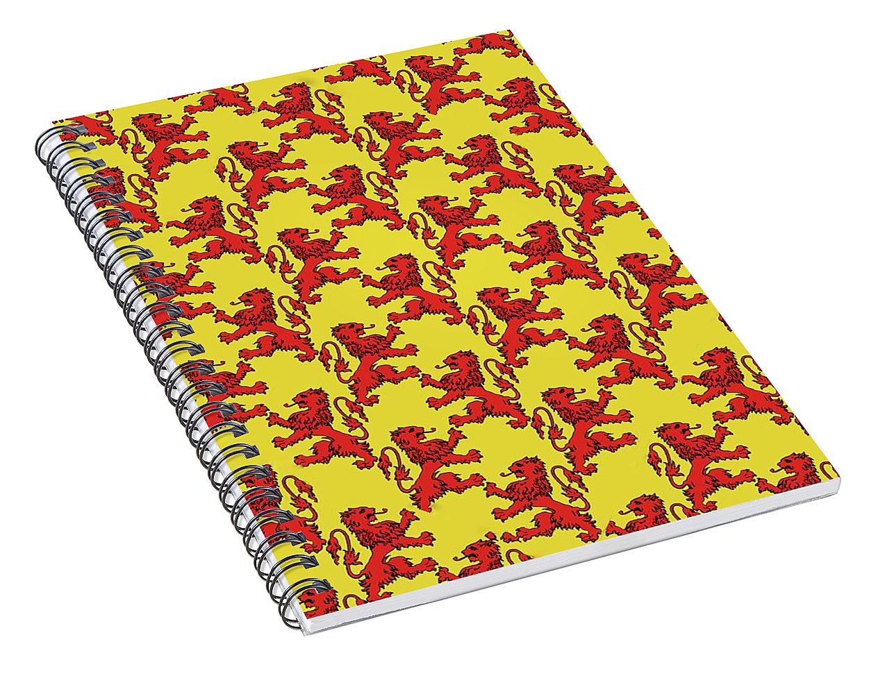 Scottish Lion Repeating Pattern - Spiral Notebook