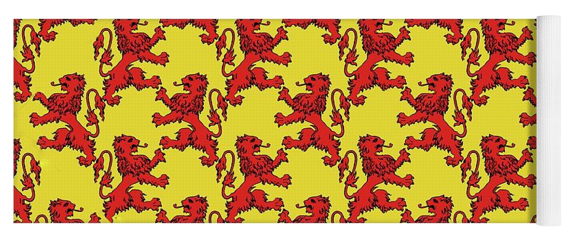 Scottish Lion Repeating Pattern - Yoga Mat