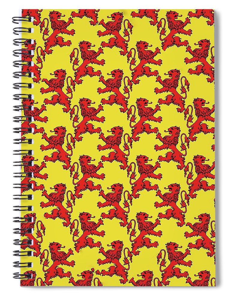 Scottish Lion Repeating Pattern - Spiral Notebook