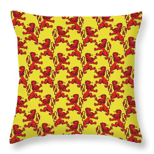 Scottish Lion Repeating Pattern - Throw Pillow