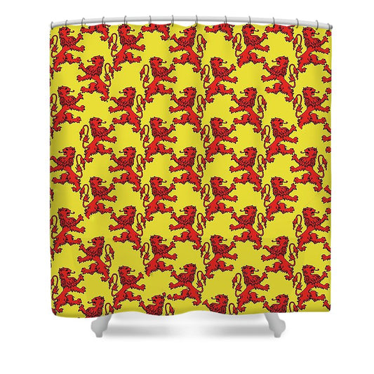 Scottish Lion Repeating Pattern - Shower Curtain