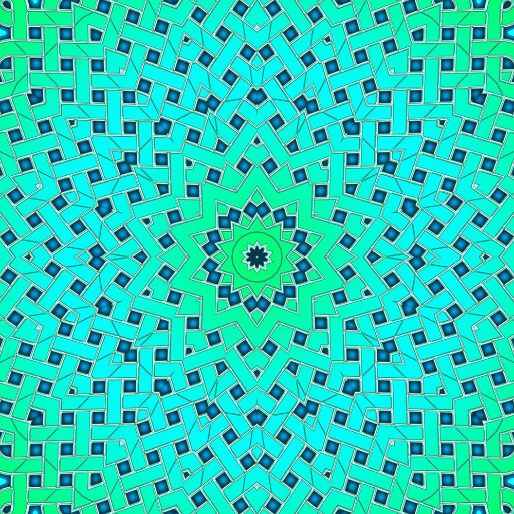 Sea Green Celtic Kaleidoscope Digital Image Download