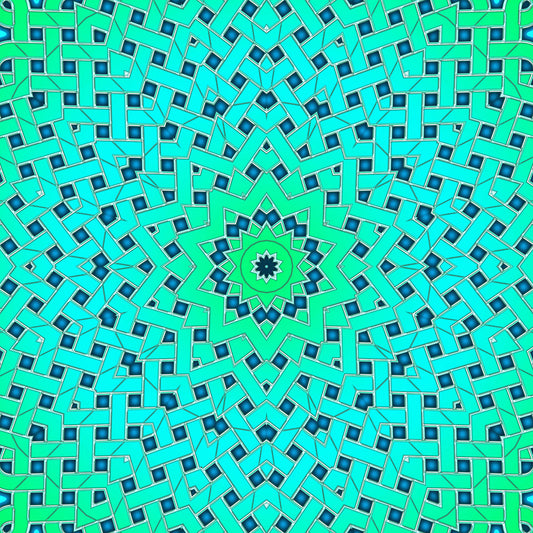 Sea Green Celtic Kaleidoscope Digital Image Download