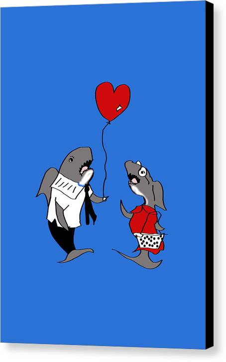 Shark Valentine - Canvas Print